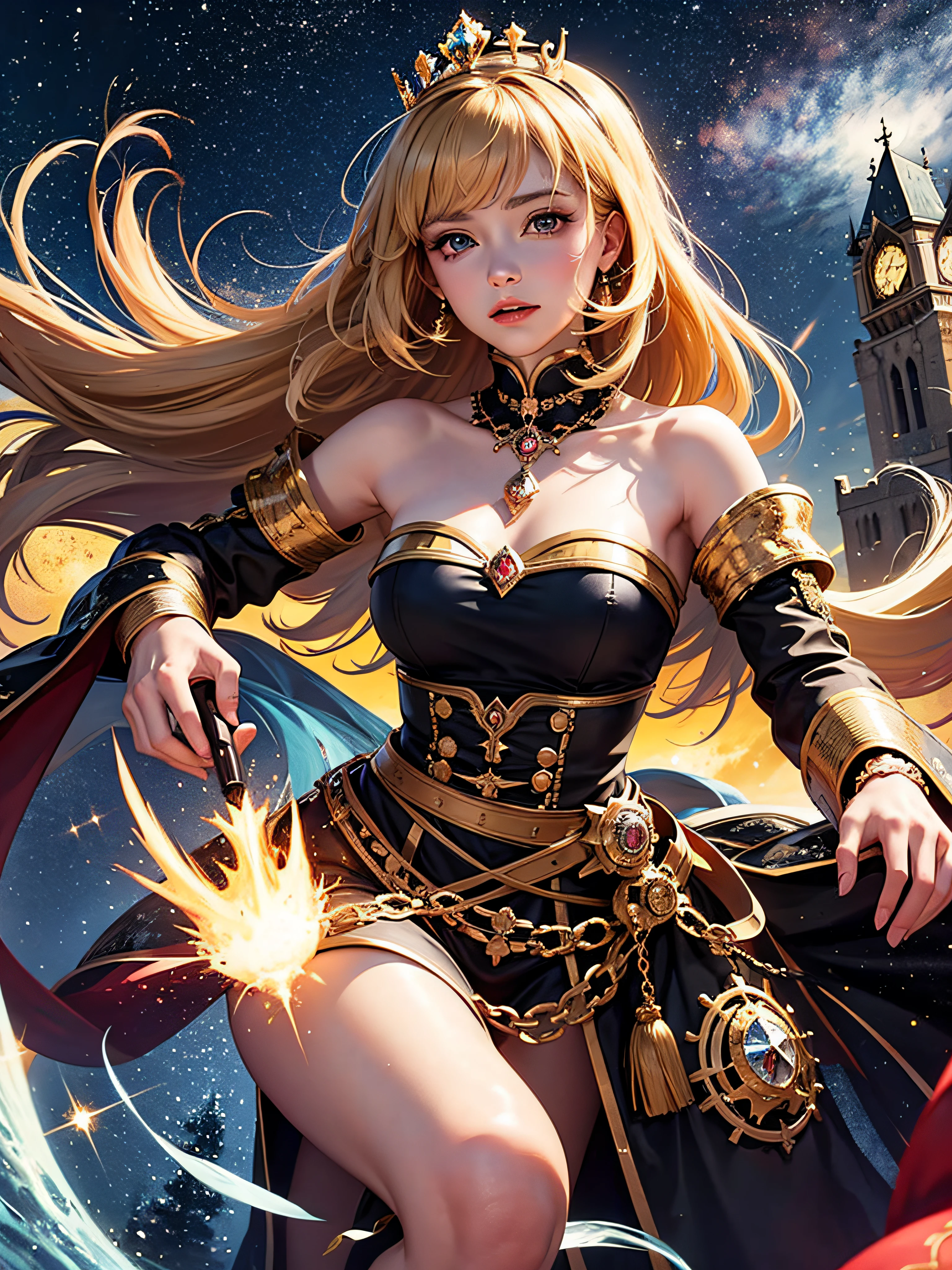 ((Highest quality)), ((masterpiece)), (detailed), One person, Very detailed, In detail, High resolution, 8k wallpaper, Perfect dynamic composition, Beautiful attention to detail, Cleavage, Beautiful breasts, Full of smiles, Shy smile, Fantastic landscape, Ancient world, Flushed face, breasts and serene expression, Beautifully detailed fingers, Mysterious journey, Dynamic pose, Natural Lip, Random sexy poses, high detail, masterpiece, accurate, anatomically correct, super detail, high quality, highres, award winning, uhd, 8k, Fantasic landscape, sexy dress, Captivating Female Body, The ultimate female body, Beautiful female body, Seductive udder, off shoulder, Firm breasts, Perfect body with realistic shading, Incredibly detailed, Photorealistic perfect body, Beautiful and attractive woman, Beautiful and attractive anime girl, Enchanting anime girl, Clothes with flutter, Fluttering clothes, magic circle, dark fantasy, Otherworldly scenery, Scenery of another world, Woman in Skirt, Mysterious Background, 比基尼, waist cape, pleats skirt, flare skirt, Pretty Guardian, Ancient Battlefield, Waist Cloak, Aura of Death, Fantastic illumination,