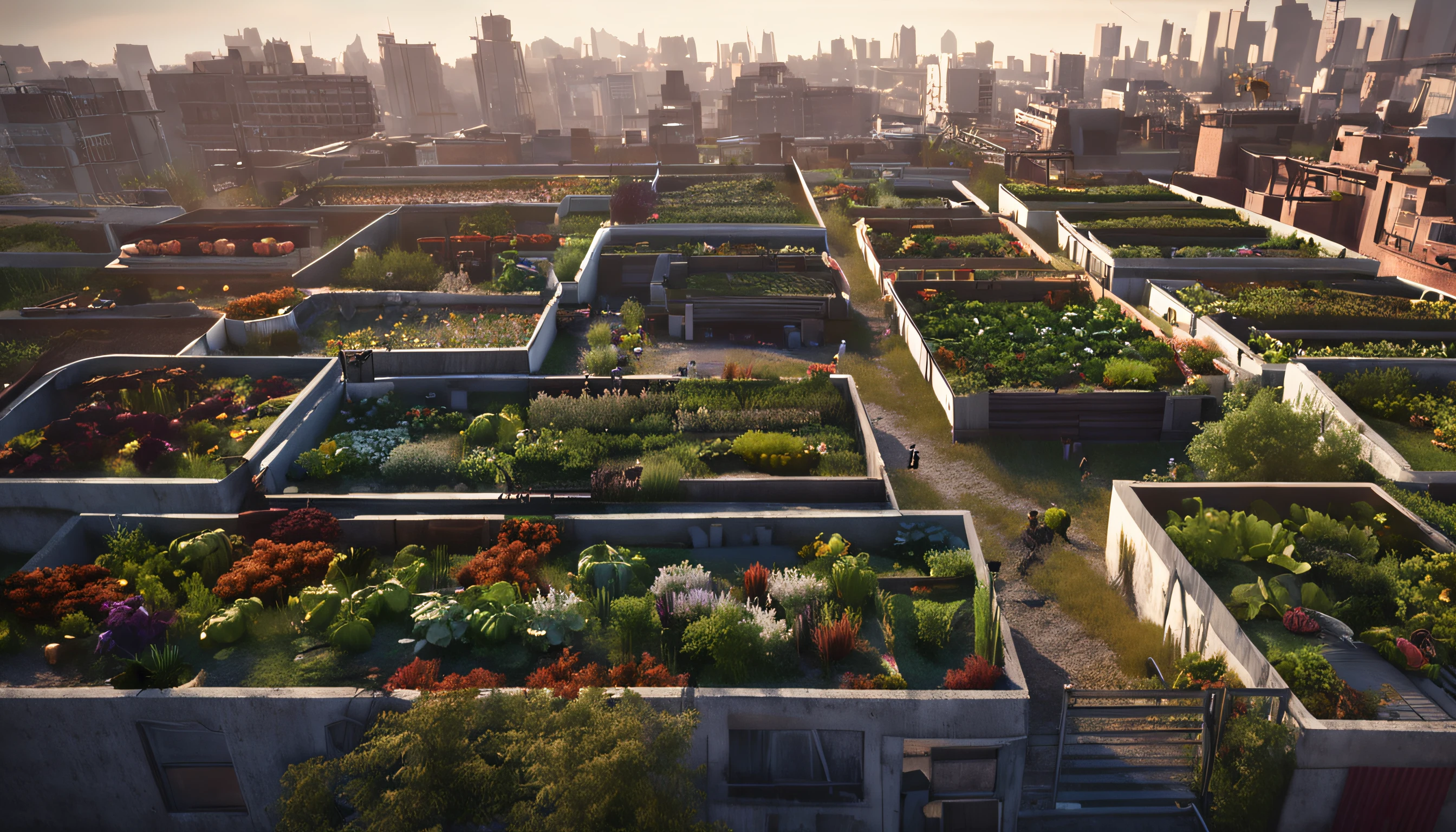 城市, On the rooftop, Urban farm, Urban living, Sustainability, tie