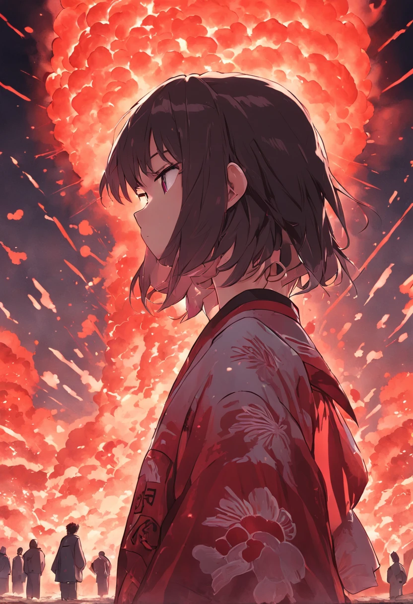 The end of the world,nuclear bomb,Drop nuclear bombs on Little Japan,bombs,atomic bomb,H-bomb,Bombing Japan,Flag of the rising sun,Japan Flag,The people of Japan knelt on the ground,Suicide by caesarean section in Japan,Japan was shelled,Lots of blood,Blood stained the earth red