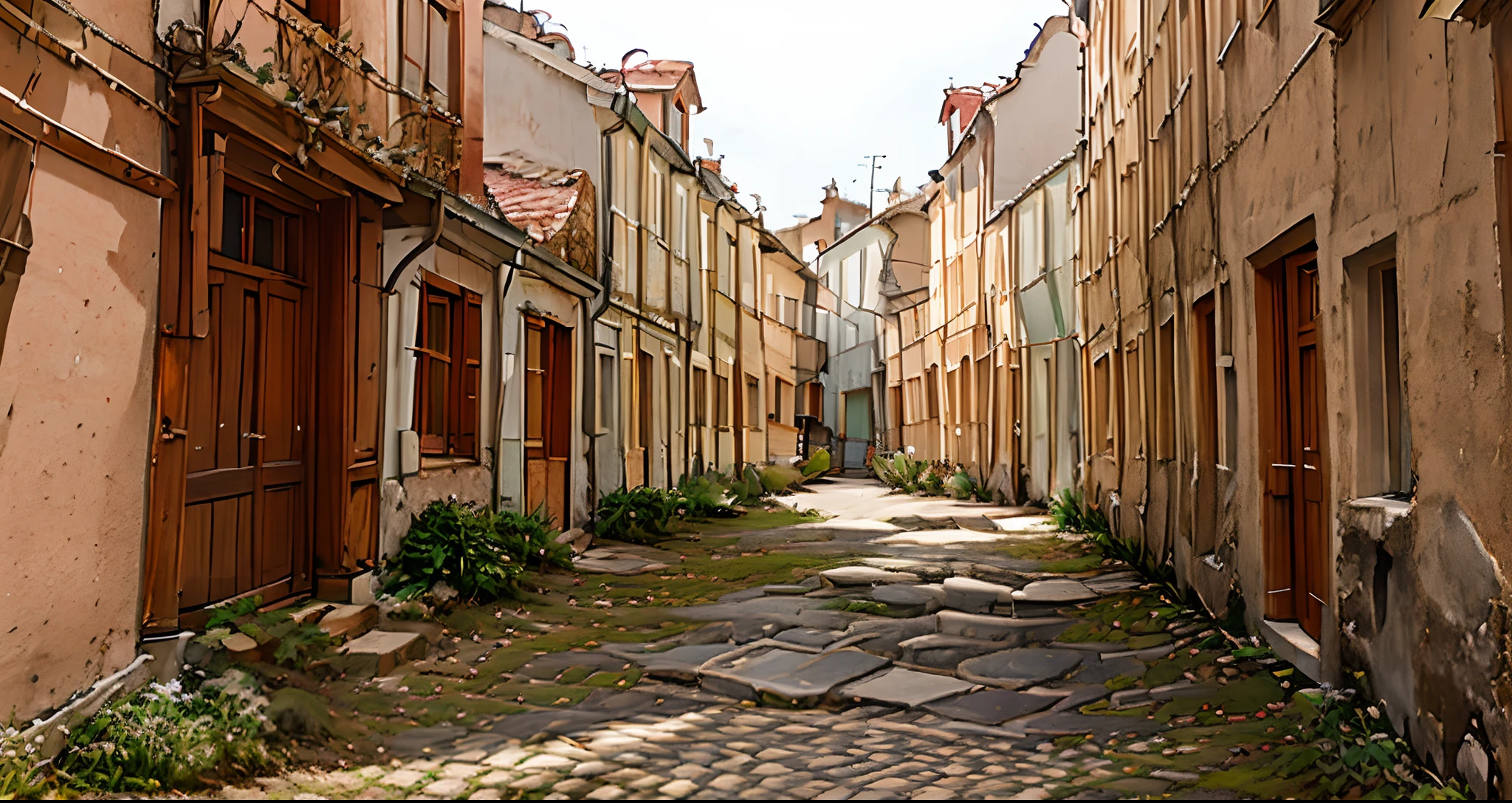 ancient wind, alleys, Cornice, gables, Style, peacful,16:9,Two-story building