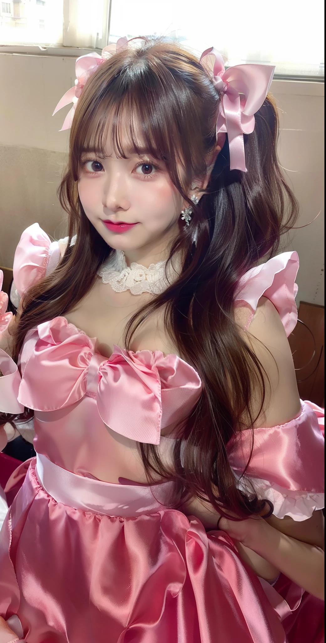 huge tit、Pink Satin Fabric、Large satin ribbon