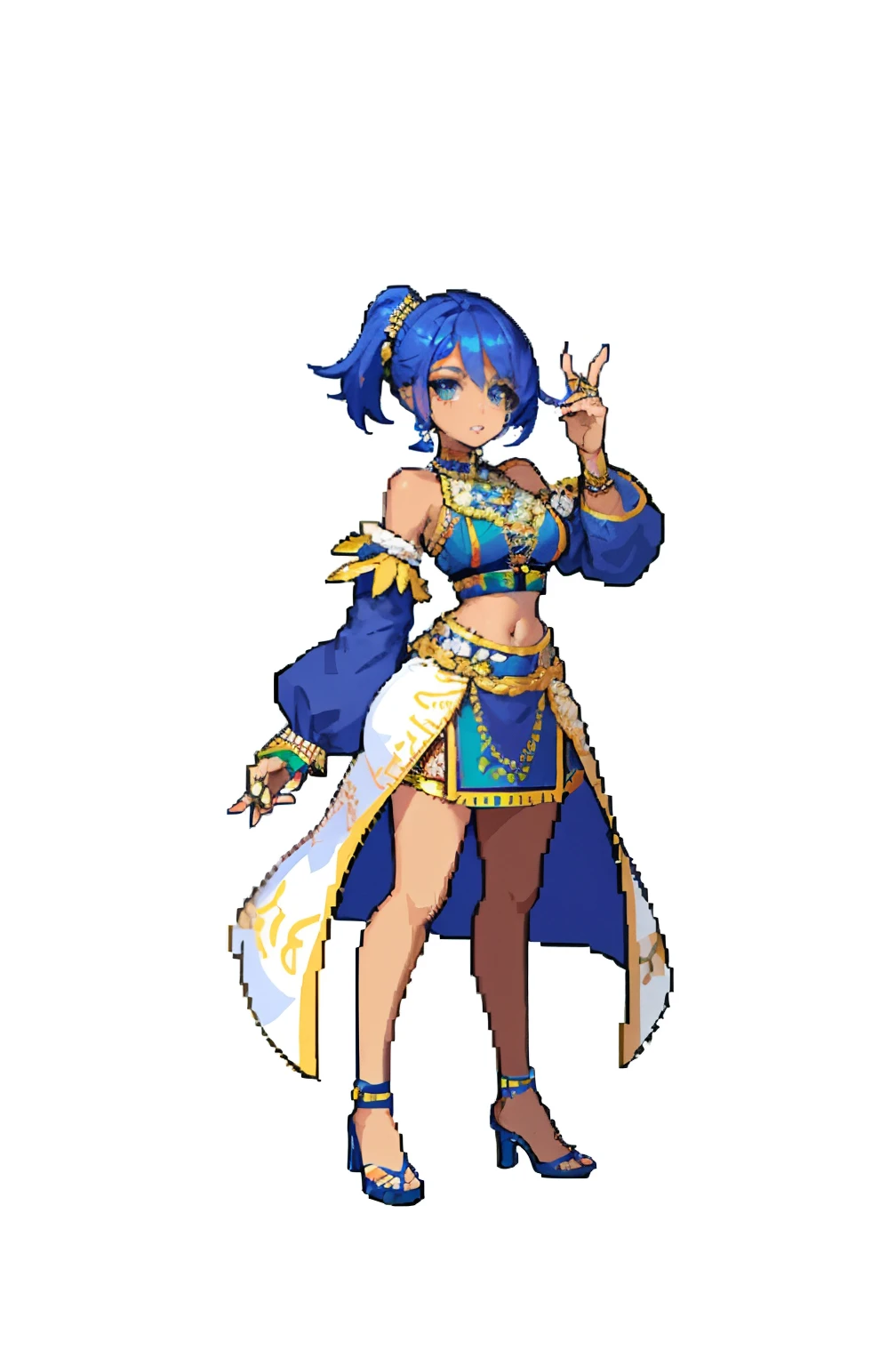 masterpiece, top quality, best quality), pixel,pixel art, 1 african girl, cardi b, fullbody