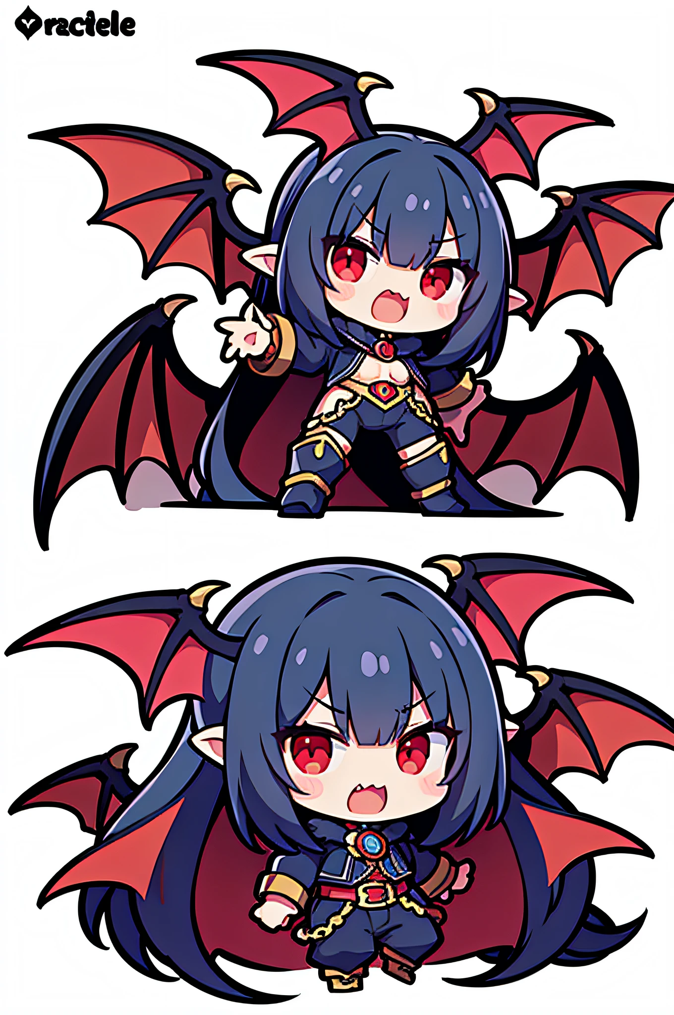 monster concept design, vector, white background, sprite art, masterpiece, high quality, character frames, character poses, flying head, garguile, vampire