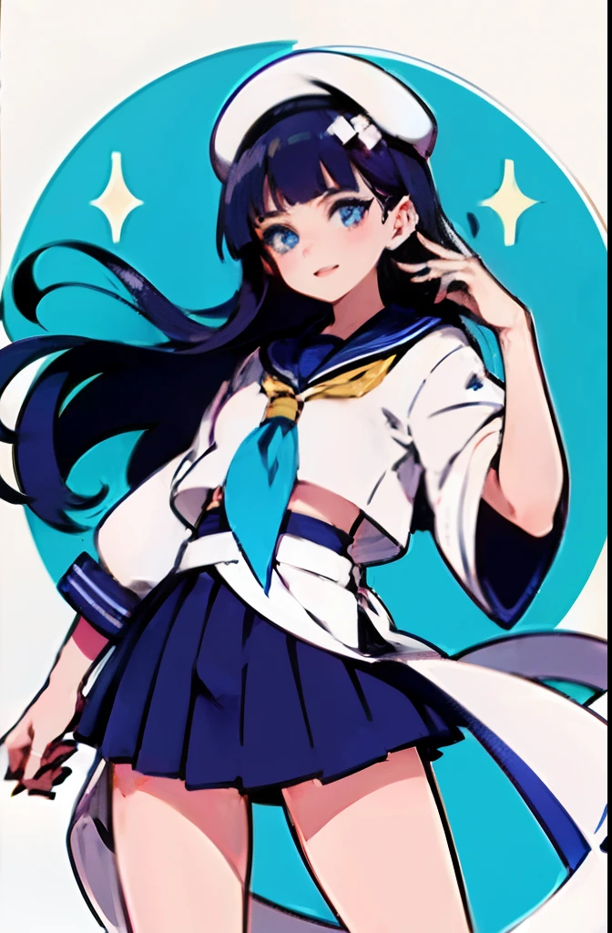 high quality、woman、Sailor suit、skirt、Pants with light blue ribbon、Panties in full view、Erotic、