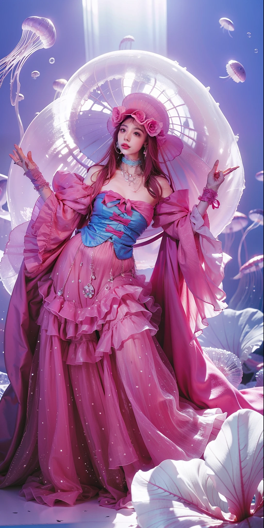 Jellyfish, stand, beauty face