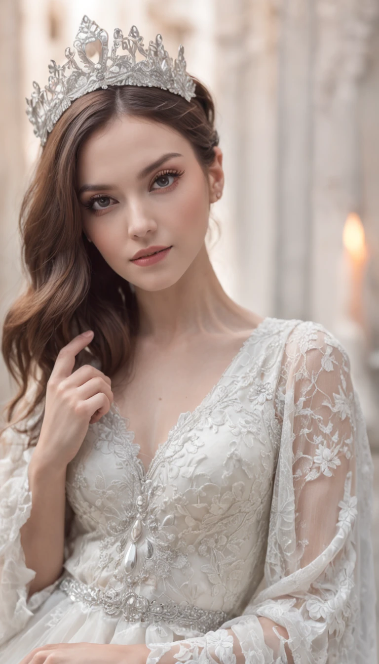 succubus, fractal white dress, super macro, ue5, hdr, overdetalization, maximum quality, full realism, professional photorealism dynamic photo, hyperrealism, professional photo, background in delicate tones, RAW photo, studio photography, intracate details, filigree, 85mm lens 1/250s, f/1.2, iso100 3D effect, photorealism, hyper realism, detailed face and body, detailed eyes expressive, mischievous smile, centered, symmetry, painted, intricate, volumetric lighting, beautiful, rich deep colors masterpiece, sharp focus, ultra detailed, in the style of dan mumford and marc simonetti, astrophotography, black and white still, digital Art, perfect composition, beautiful detailed intricate insanely detailed octane render trending on artstation, 8 k artistic photography, photorealistic concept art, soft natural volumetric cinematic perfect light, chiaroscuro, award - winning photograph, masterpiece, oil on canvas, raphael, caravaggio, greg rutkowski, beeple, beksinski, giger