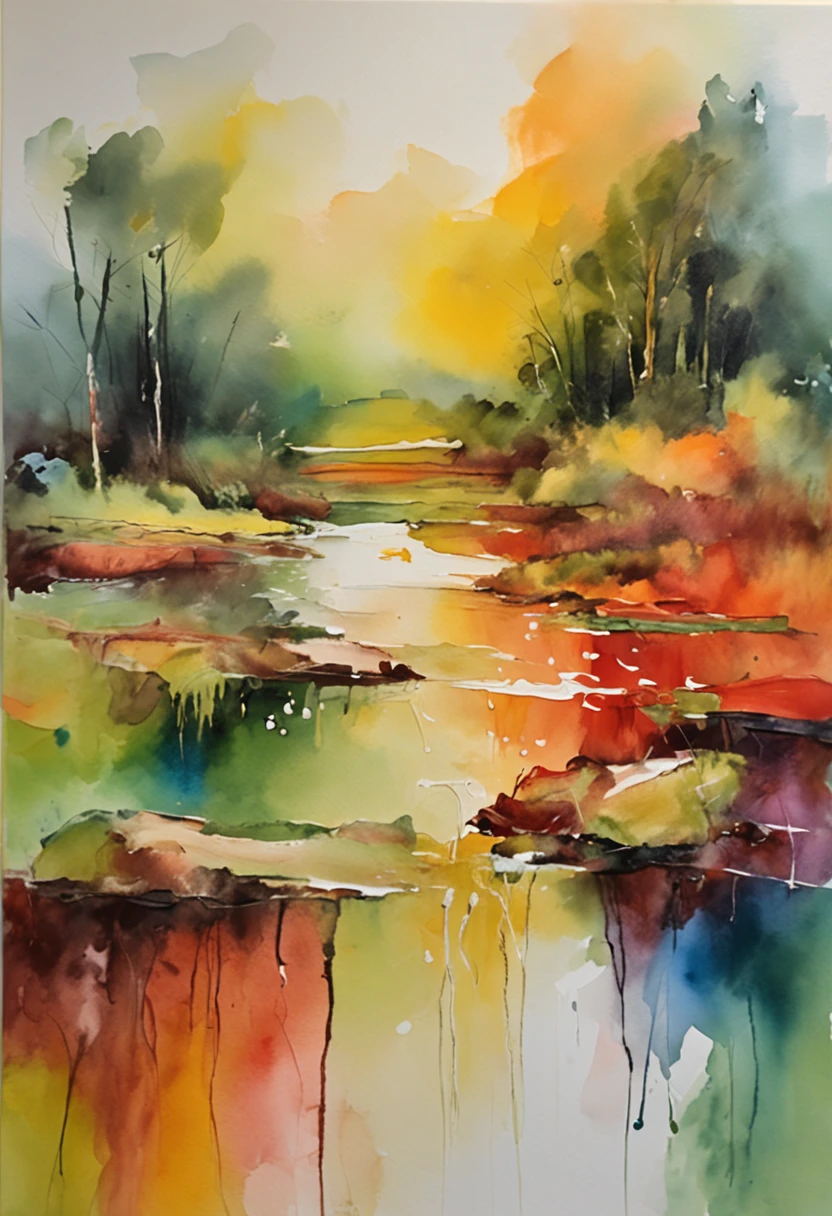 （watercolor paiting），Woman traveling in nature