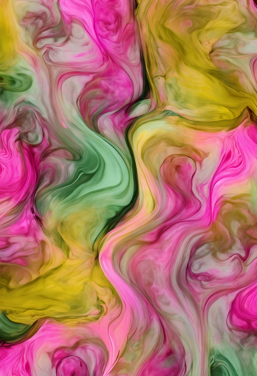 Close up of pink and yellow flowers, Ink and color,  abstracted, Printing, Marbling, abstract high quality, green and pink fabric, Abstract smoked rose, Organic acrylic flow art, abstracted!!!, Paper marbling, abstract design,  Transparent rainbow silk