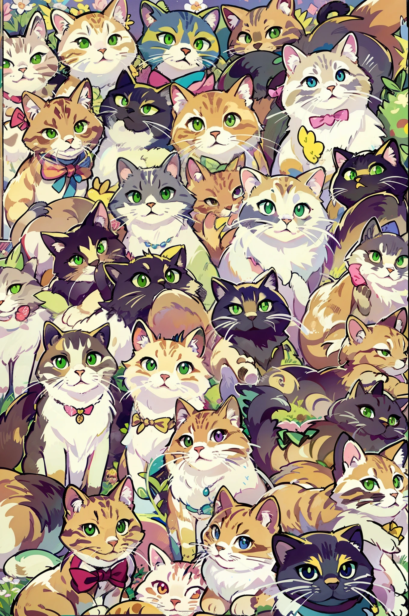 Best Quality, masutepiece, 超A high resolution, With cats