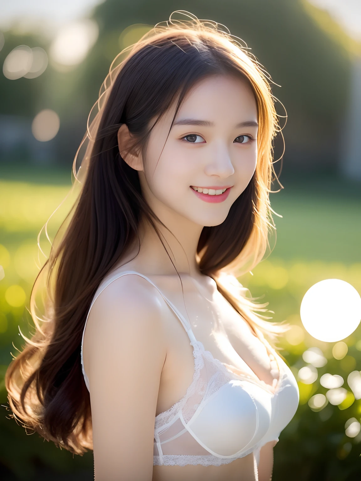 (great masterpiece、hightquality、high-level image quality)、1girl、A fiery heart and a moe personality、Body structure is accurate、Clear facial expressions、Smile at the sun！、Spiritual Images、Great imagination、