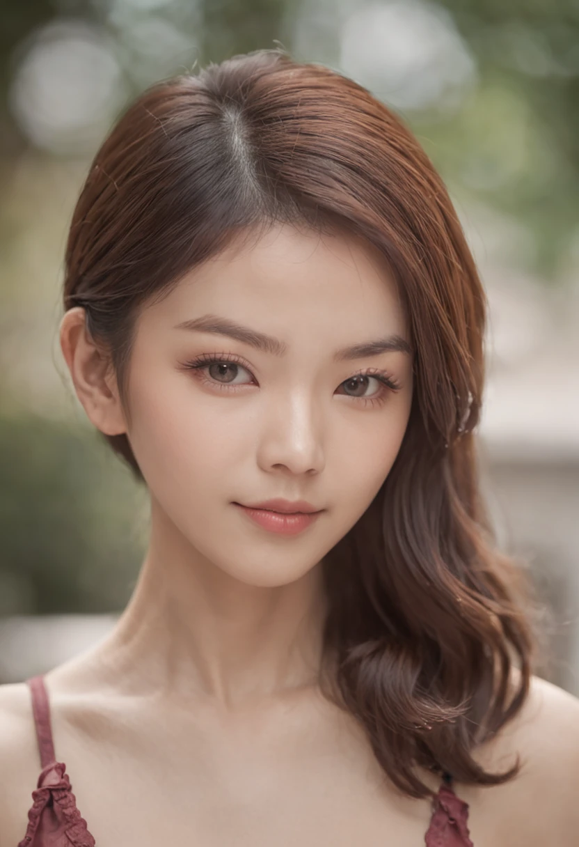 Girl head portrait,Short hairstyle,Feel like a new person,ssmile,Bright eyes,Lens effects,Small chest,Office style,Ordinary Asian female appearance。