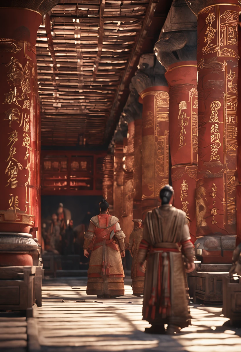 Beautiful photos of terracotta warriors, Capture the essence of time, Multiple characters，Threaded gold inlay process，Studio lighting, and post-processing with 8K resolution. Use Unreal Engine 5 to create stunning details with CGI, SFX, and visual effects, Provides movie-like shadows and lighting effects. The lighting environment setting adds a touch of brilliance, Embodies the golden ratio cubism, hyper HD, Masterpiece, ccurate, A high resolution, 4K