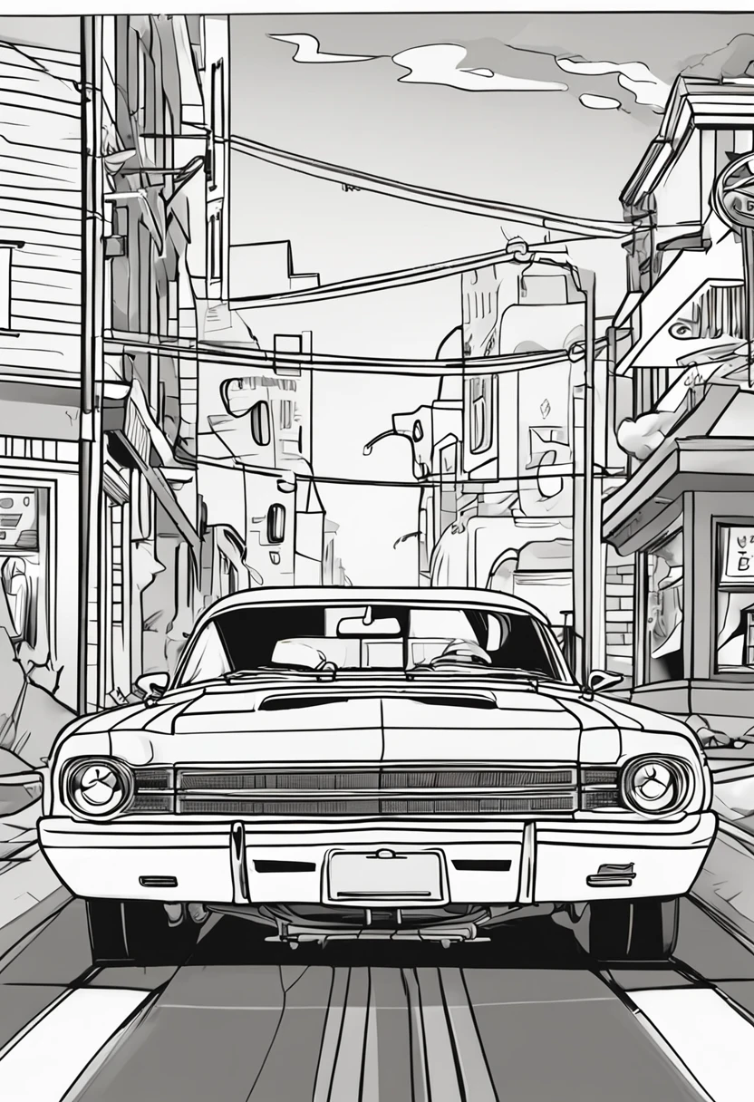 DRAG CAR,Car coloring illustration, com um fundo branco, em negrito, estilo de contorno, sem sombra, sem detalhes, estilo dos desenhos animados, infantil, sem CINZA, livro para colorir, LINHAS PRETAS,FloRacing Drag Racing
