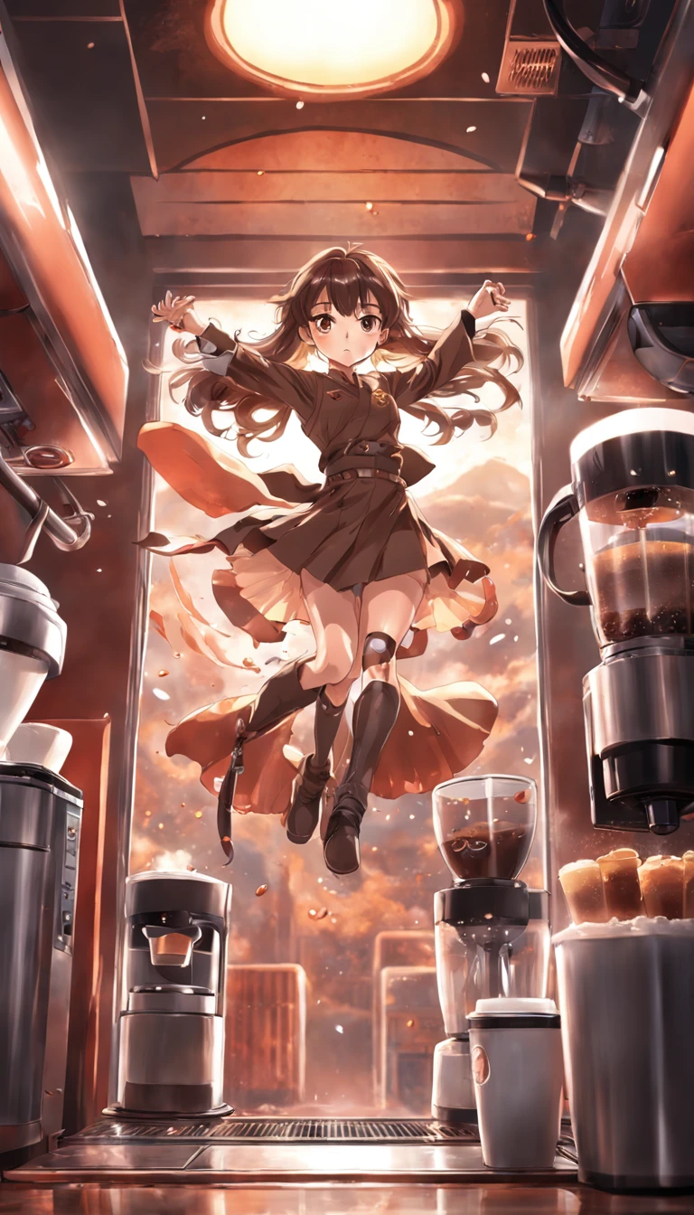 Coffee machine in high jump