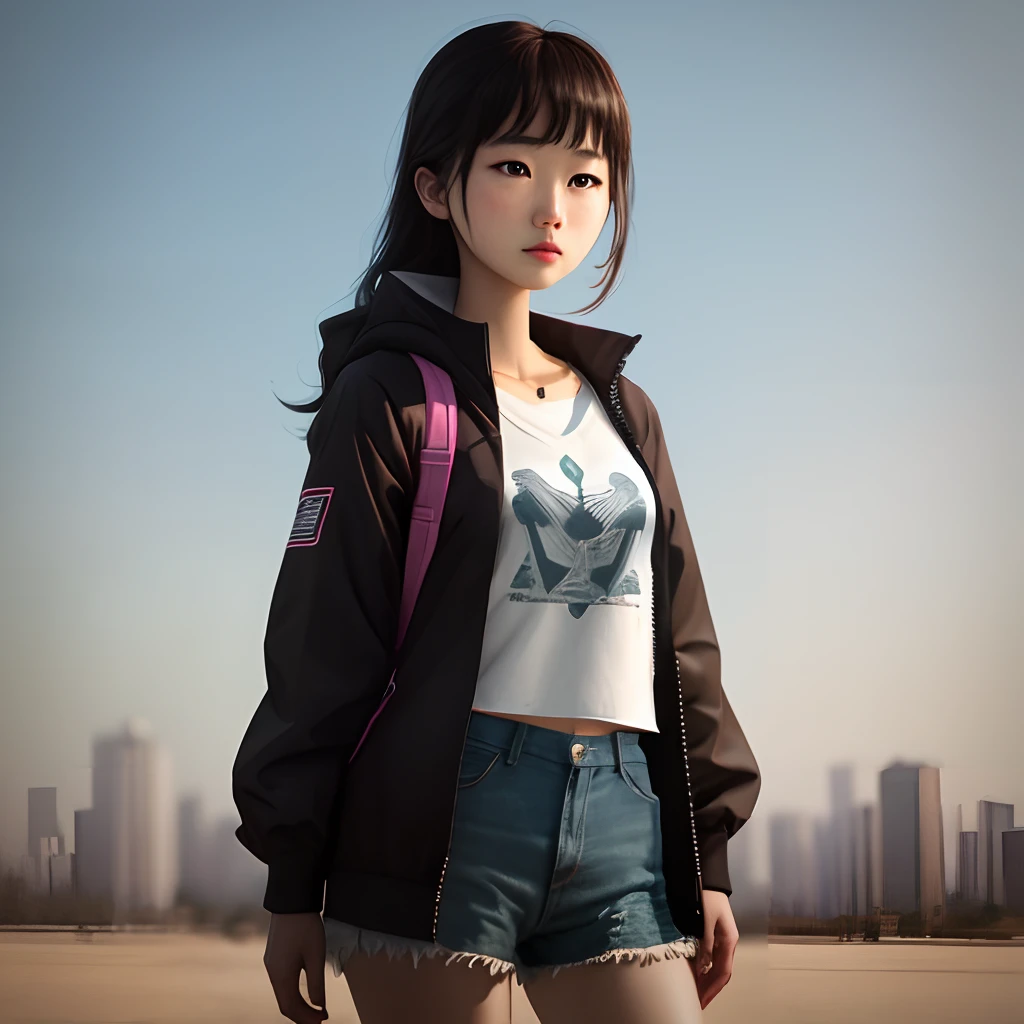 A three-dimensional girl with few clothes wore