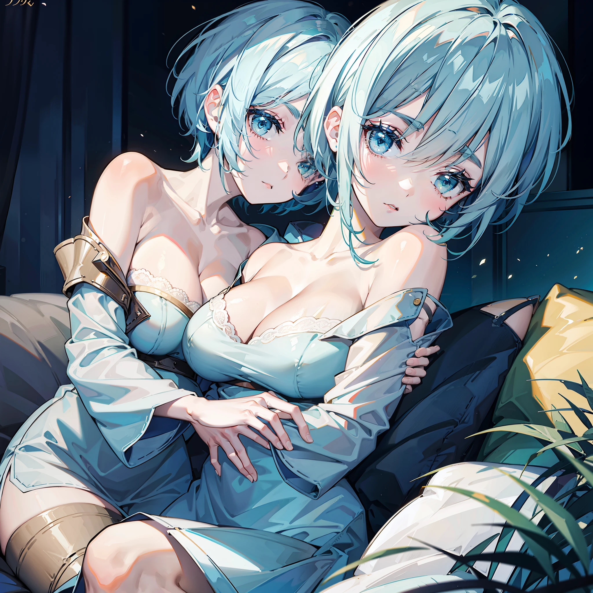 Dark blue cushions