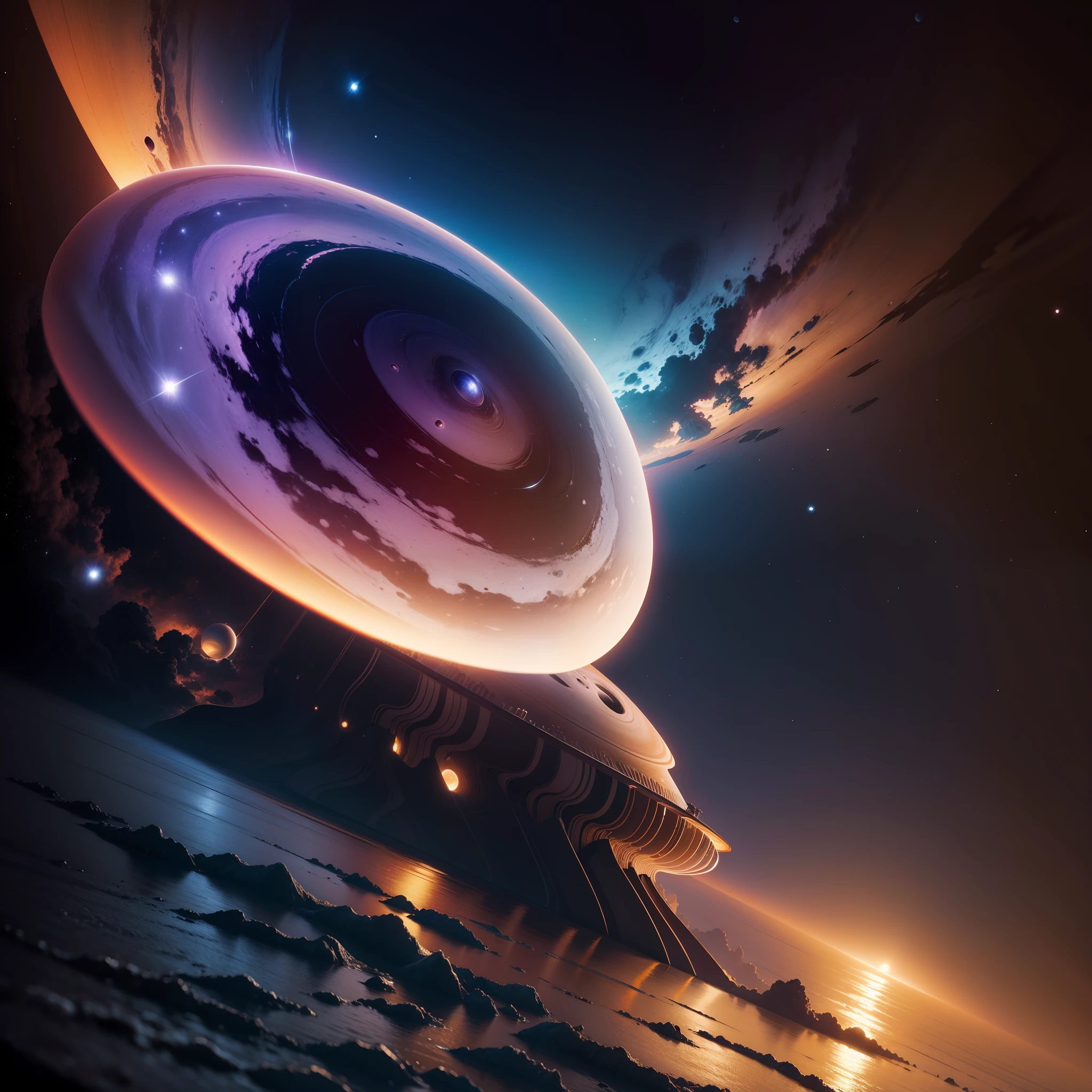 Um foto bem de perto do planeta saturno