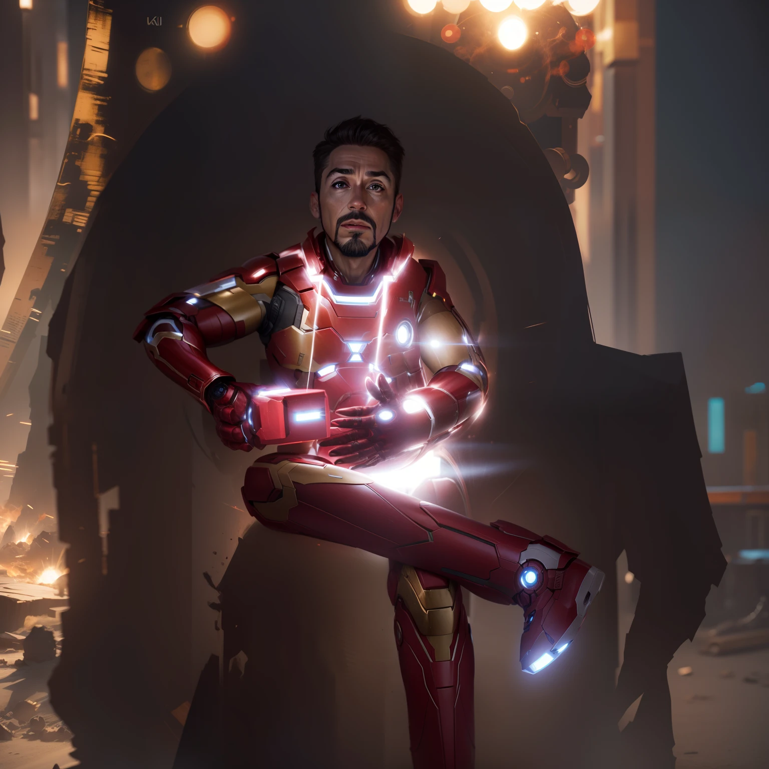 Iron man change background real face 8k same face