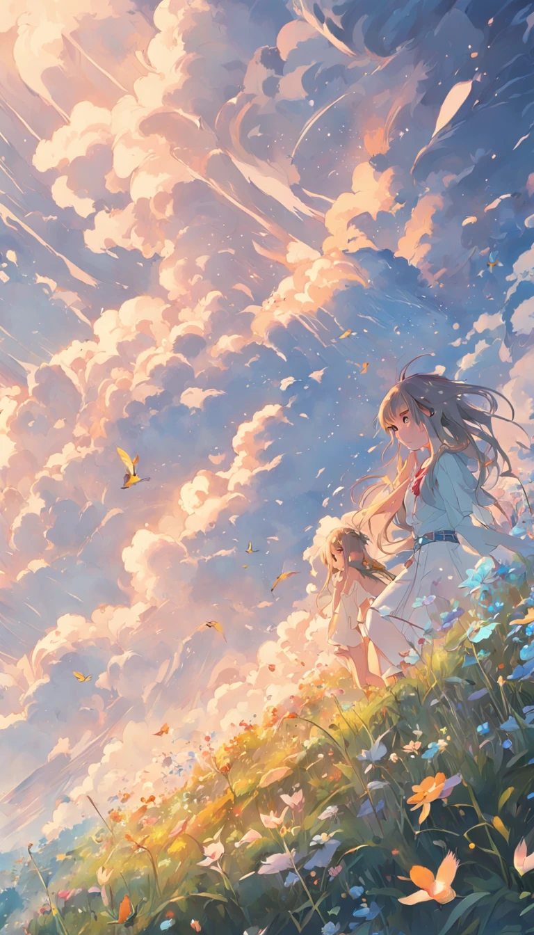 Gentle and beautiful rainbow birds return to nature，With the wind、​​clouds、florals、The grass blends into one，Be part of an endless cycle in nature。