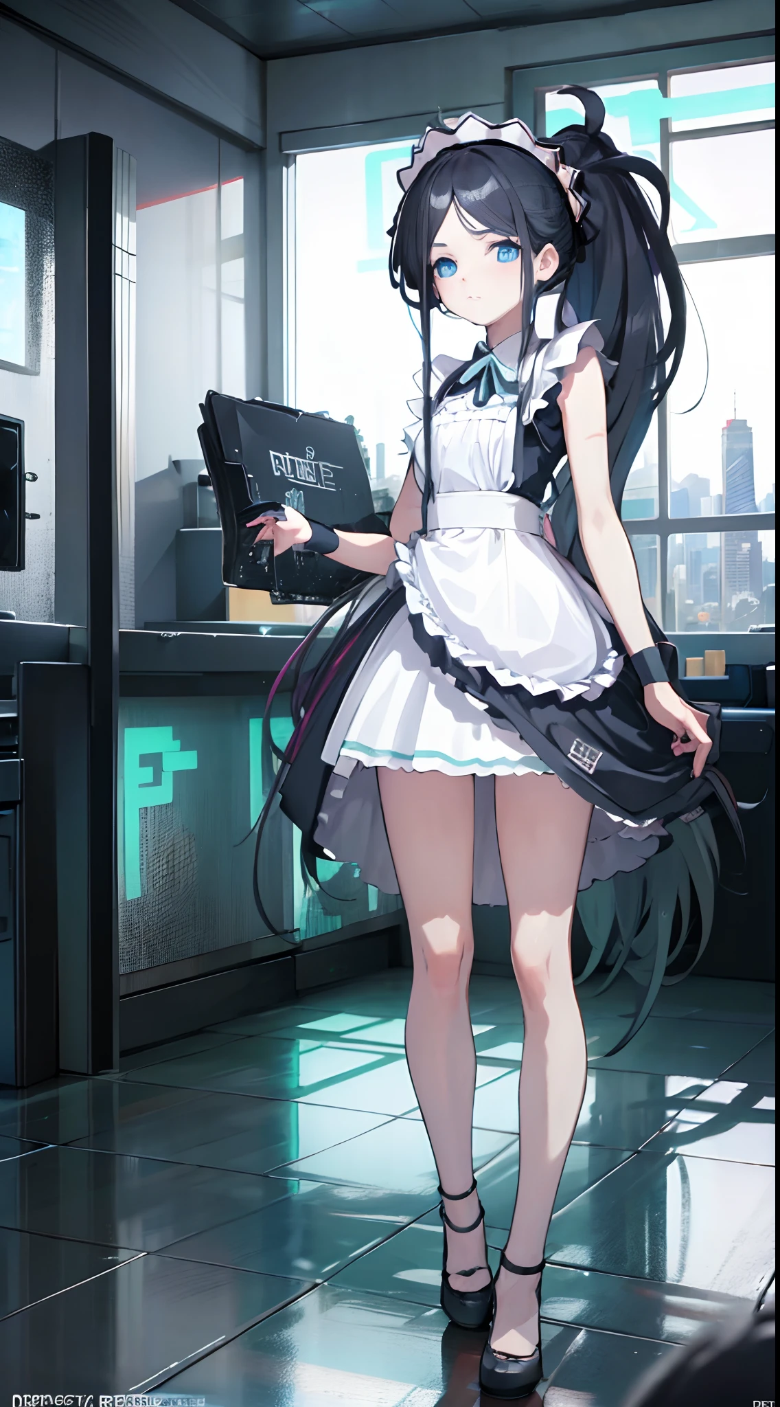 best picture quality, masterpiece, ultra-high resolution, (fidelity:1.4), Photograph, Skin, ((Cyberpunk characters)), Cyber Series, future, ((ultra realistic, awarded photograph)),(hyper-detail),(intricate detailed),(8k high resolution CGI artwork),A woman in,The cyberpunk living room of the future/bedroom/kitchen/balcony,Cyberpunk Urban Landscape Details。Style of the future,Available in many colors and LED lights.........。The cityscape should be very detailed.........,deep depth of field。Create depth with atmospheric light,Wide-angle lens showing room and window。Use atmospheric and volumetric lighting to enhance cityscape details.........。The room should be illuminated with neon lights of the city scenery........., Textured pastel backgrounds, colourful, vibrant