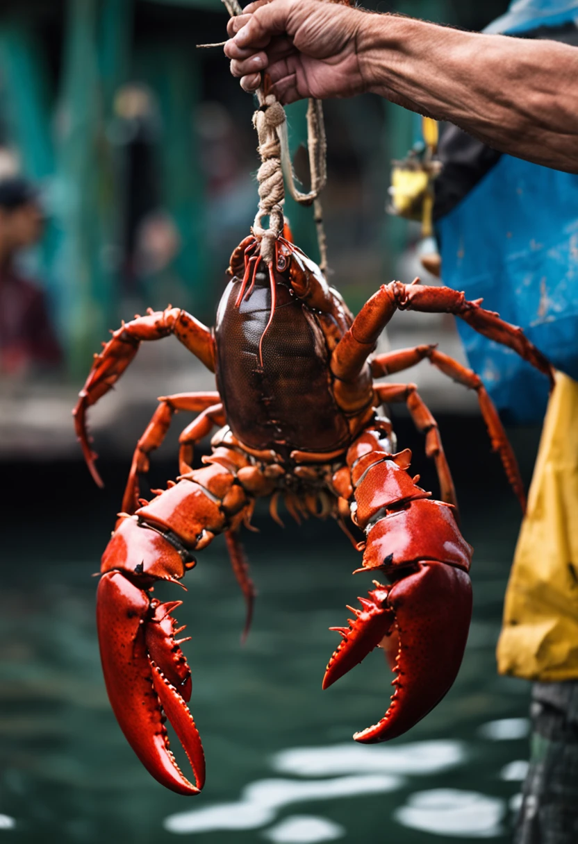 Chinese fishermen catch oversized lobsters