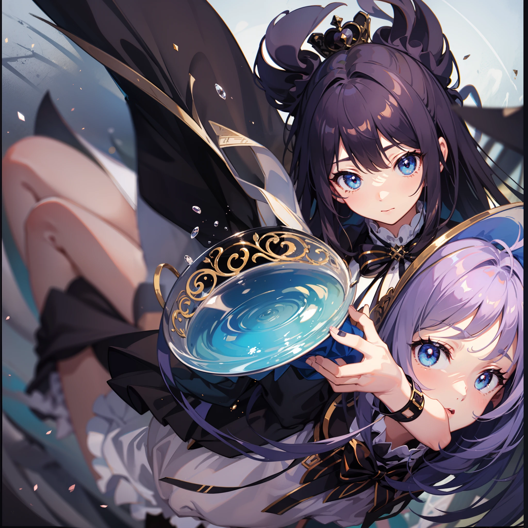alice in the wonderland、Background Mysterious Country、alice、fullllbody、mini-skirts、leggins