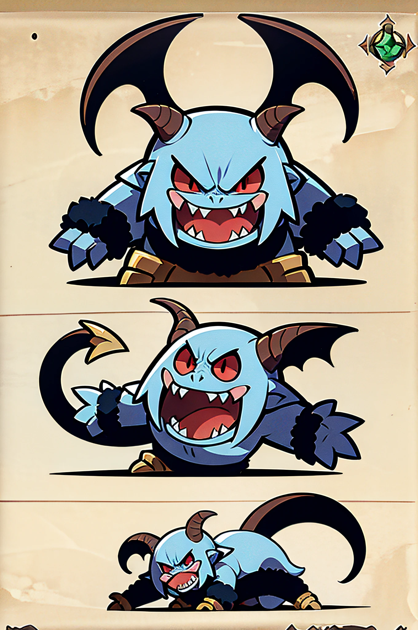 monster concept design, vector, white background, sprite art, masterpiece, high quality, character frames, character poses, demon beast