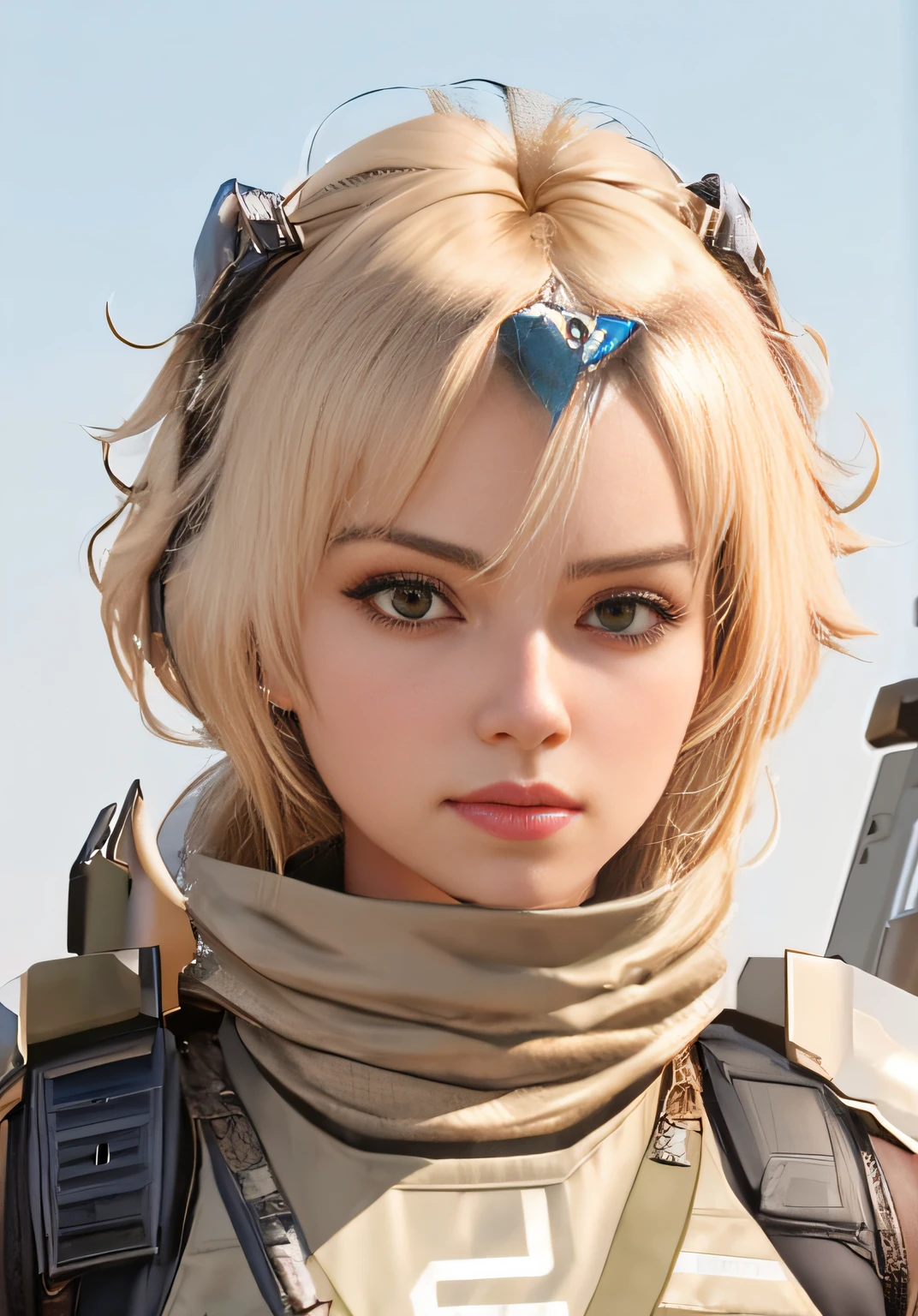 Woman with gun and helmet, trending on artstation 4k, trending on artstationhq, Rendu portrait 8k, Guviz-style artwork, trending on artstation hq, [ trending on CGSociety ]!!, cgsociety portrait, 3 D rendering character art 8 K, Ross Tran 8 K, trending on artstation hd