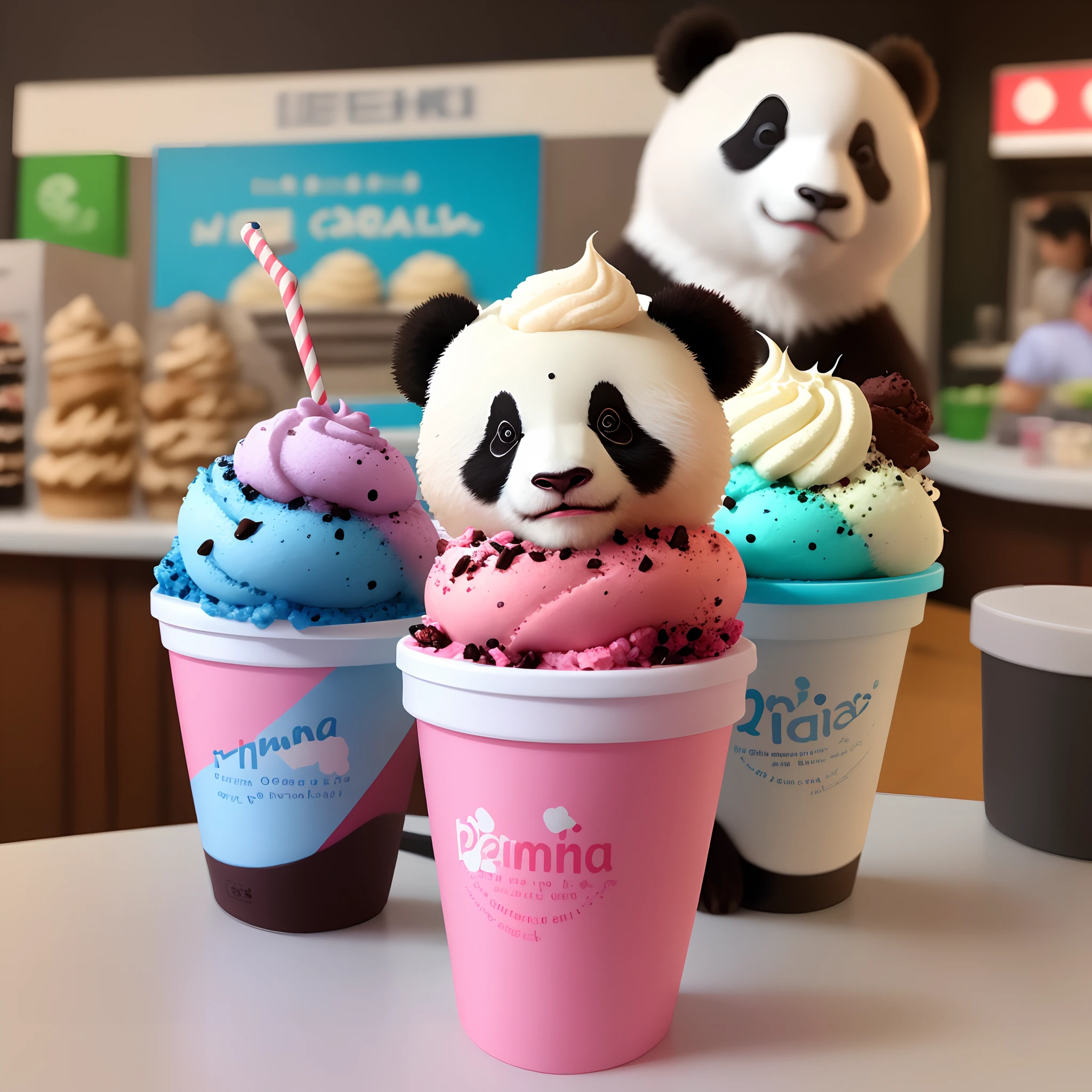 Panda ice cream moe