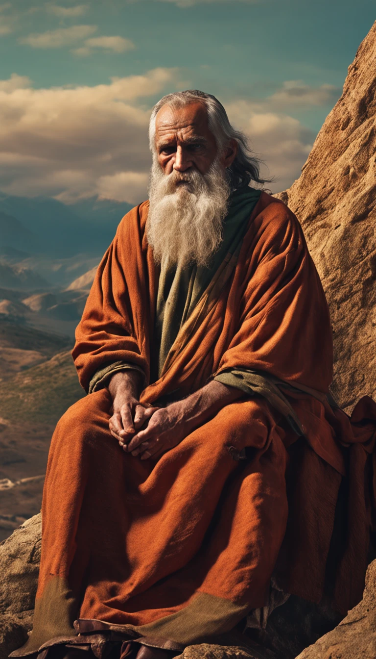 The apostle Paul looked at the screen, Long clothes, religion, Ultra photo realsisim