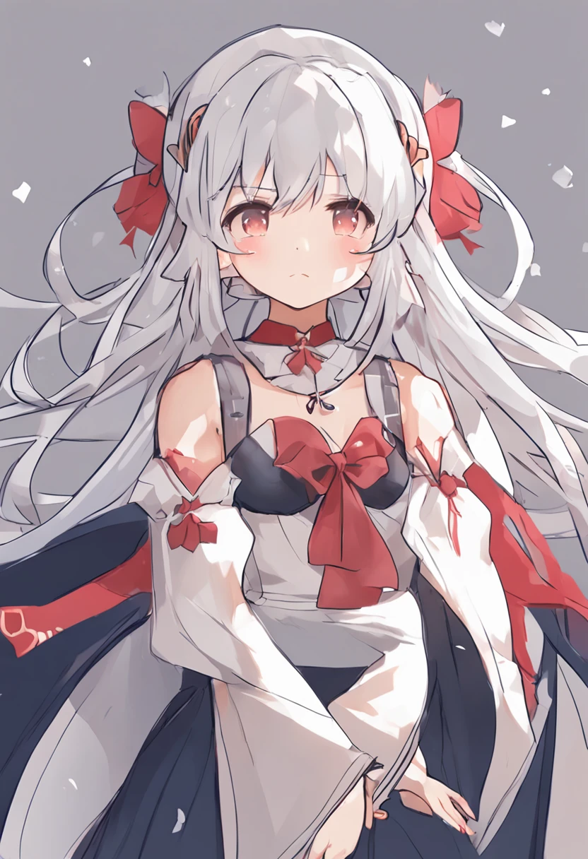 (((one girl))),(((fujiwara no mokou))),(((grin))),(((upper body))),(((large breasts))),(((simple white background))),(((Side angle)))