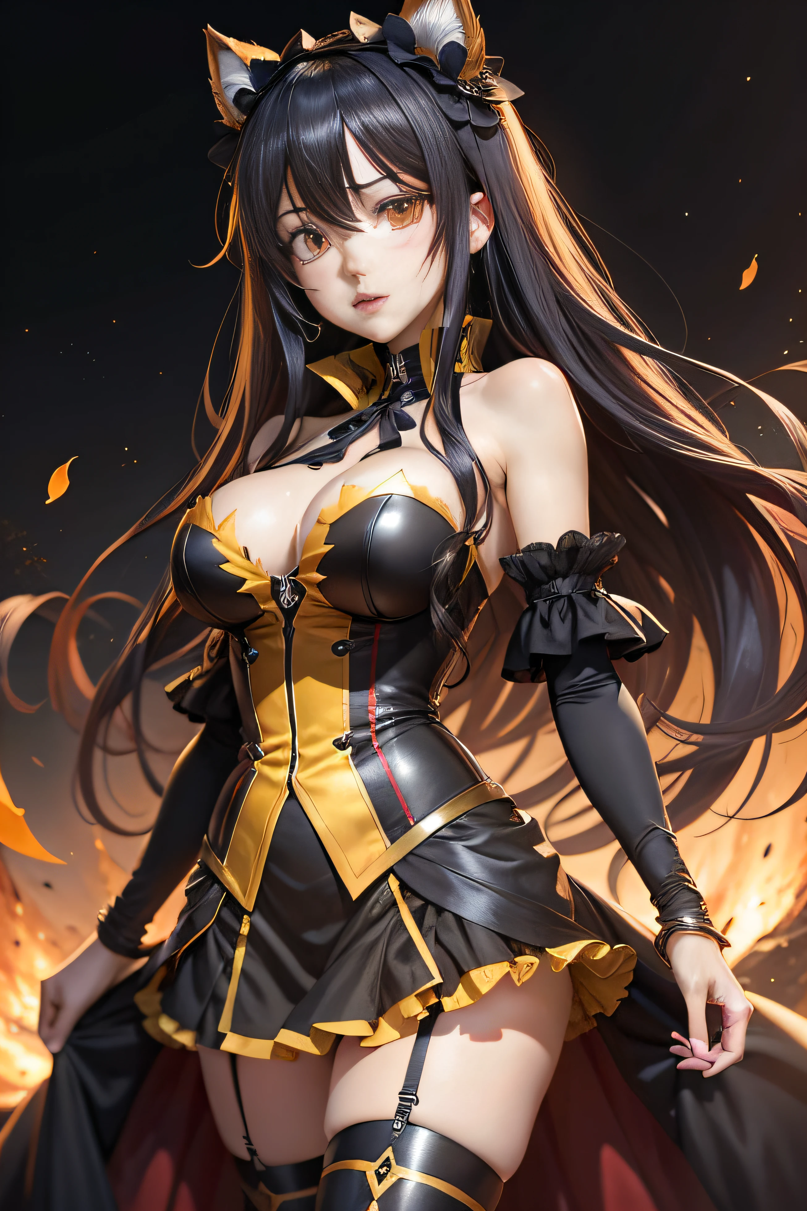 personagem de anime. date a live, Kurumi Tokisaki, heterocromia, Olho esquerdo amarelo, olho direito vermelho, cabelo preto, melhor qualidade