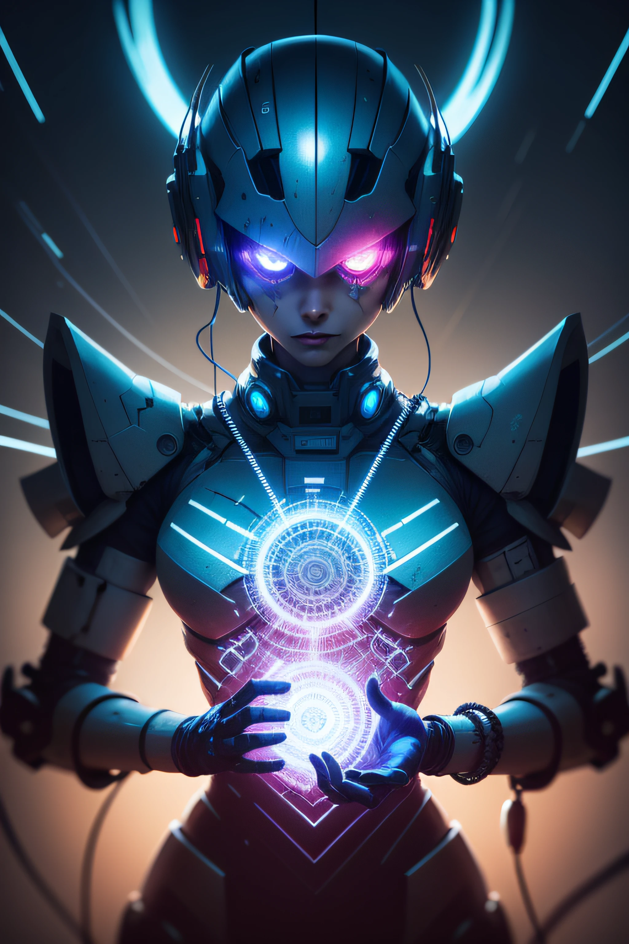 Bald Mecha Singularity, ram memory chip, electric knots, illustration, Kirigami, light painting, Glitch art, gothic art, tribal art, crochet, holography, grayscale, --v 2, 8K
