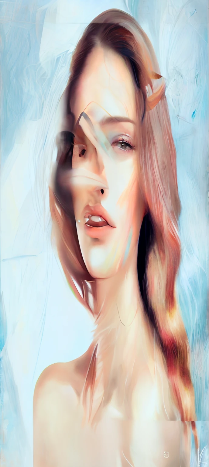 um close up de uma mulher com um cabelo loiro muito longo, airbrush digital oil painting, pintura digital brilhante, rosto bonito fotorrealista, digital airbrush painting, pintura digital realista, pintura digital elegante, rosto bonito realista, pintura digital impressionante, imagem de arte digital, retrato de arte digital, em estilo de pintura digital, airbrush digital art, rosto bonito hiperrealista