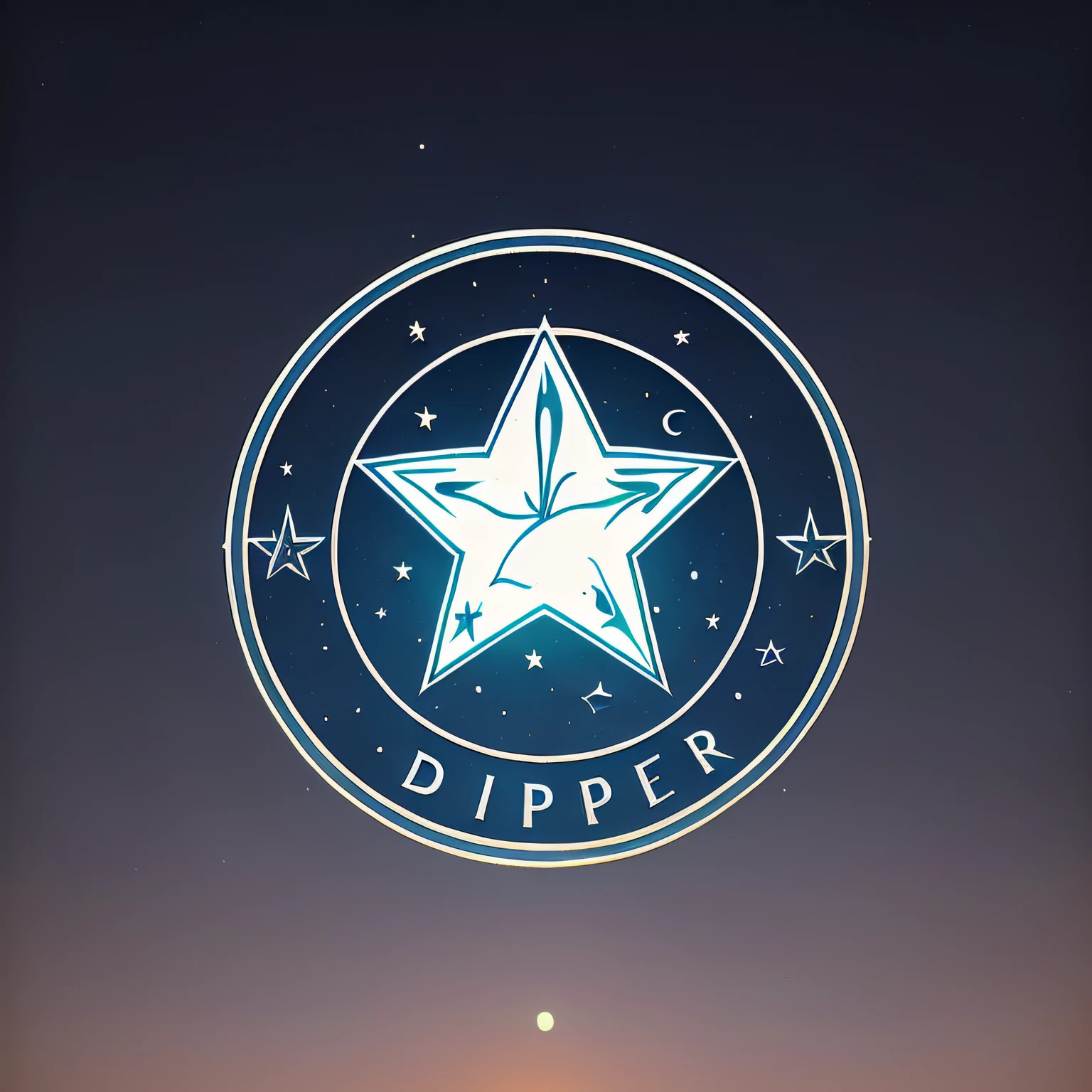 A simple and youthful shake-light high school class emblem,The Big Dipper is painted above