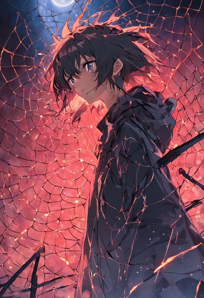 one-girl，cabelos preto e longos，He was covered with bandages，In the iron cage