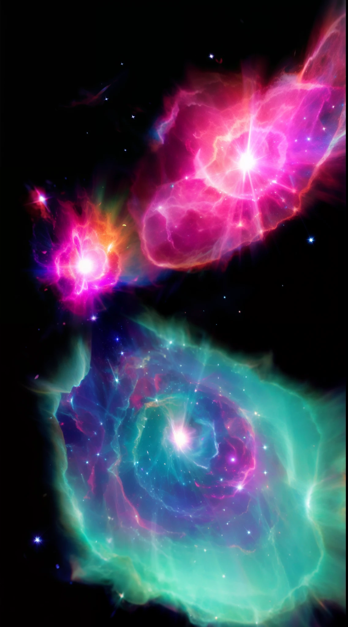 Beautiful shining light of supernova in the night sky