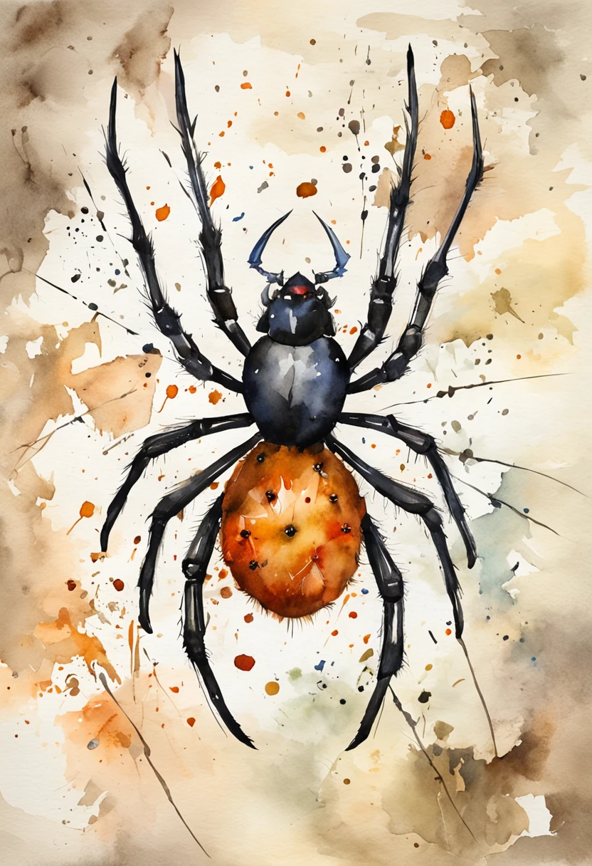nothing background,A black spider on a cobweb,PNG format