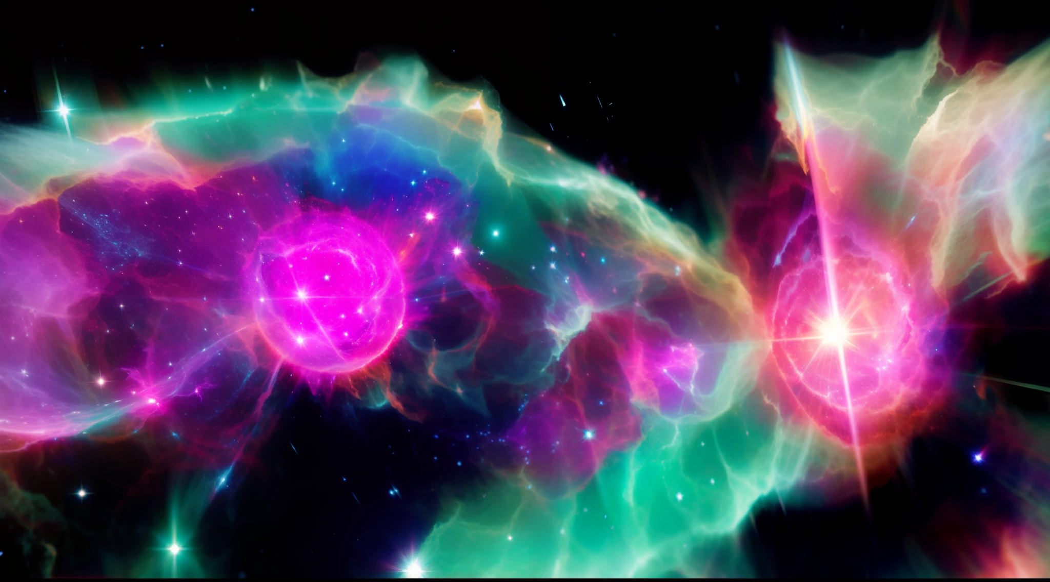 Beautiful shining light of supernova in the night sky