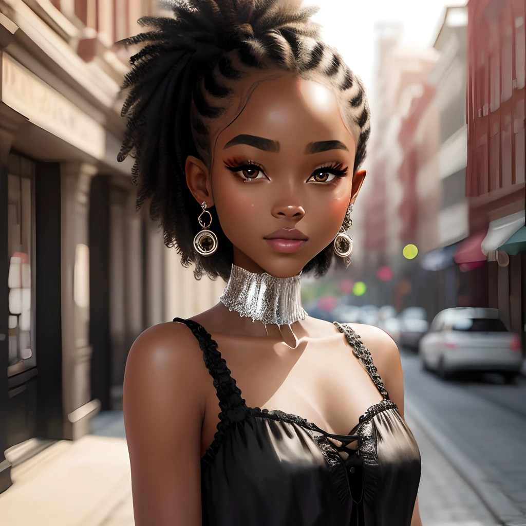 ,a beauty girl,A black face