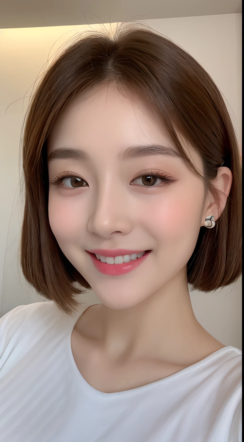 ((Best Quality, 8K, Masterpiece: 1.3)), 1girl, Slim Abs Beauty: 1.3, (Hairstyle Casual, Big Breasts: 1.2), Dress: 1.1, Super Fine Face, Delicate Eyes, Double Eyelids, Smile, Home