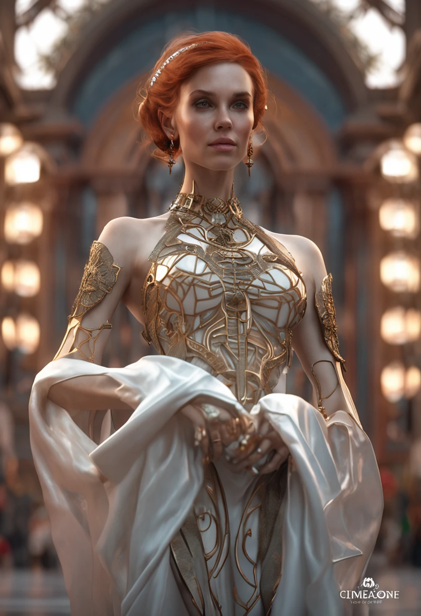Clara Crawford, photorealistic beautiful woman, light hair, full body, cover, hyperdetailed painting, luminism, Bar lighting, complex, 4k resolution concept art portrait by Greg Rutkowski, Artgerm, WLOP, Alphonse Mucha, little fusion pojatti realistic steampunk, fractal isometrics details bioluminescens : a stunning realistic photograph 30 years , redhead, italian goddness beautiful awesome with big white flowers tiara of wet bone structure, 3d render, octane render, intricately detailed, titanium decorative headdress, cinematic, trending on artstation | Isometric | Centered hipereallistic cover photo awesome full color, hand drawn, dark, gritty, realistic mucha, klimt, erte .12k, intricate. hit definition , cinematic,Rough sketch, mix of bold dark lines and loose lines, bold lines, on paper , full body with velvet dress, humanoid, Full body. naked vest, model pose