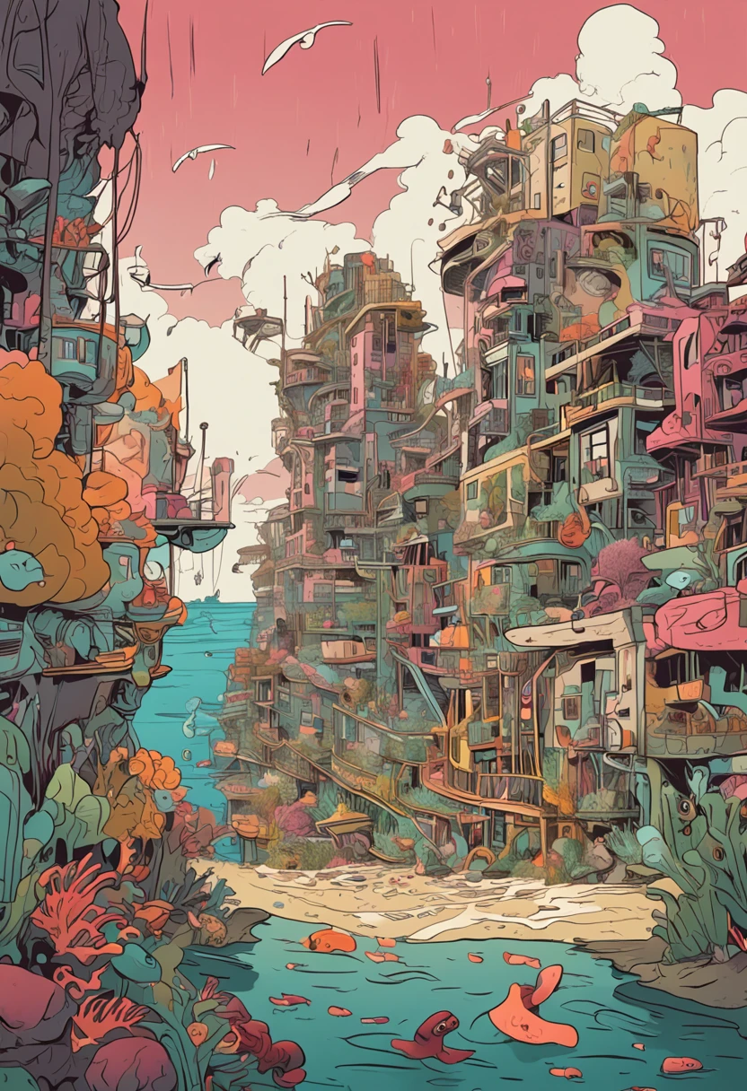 The protagonist and her boyfriend live in a coastal city,Worry about the variation of seafloor organisms