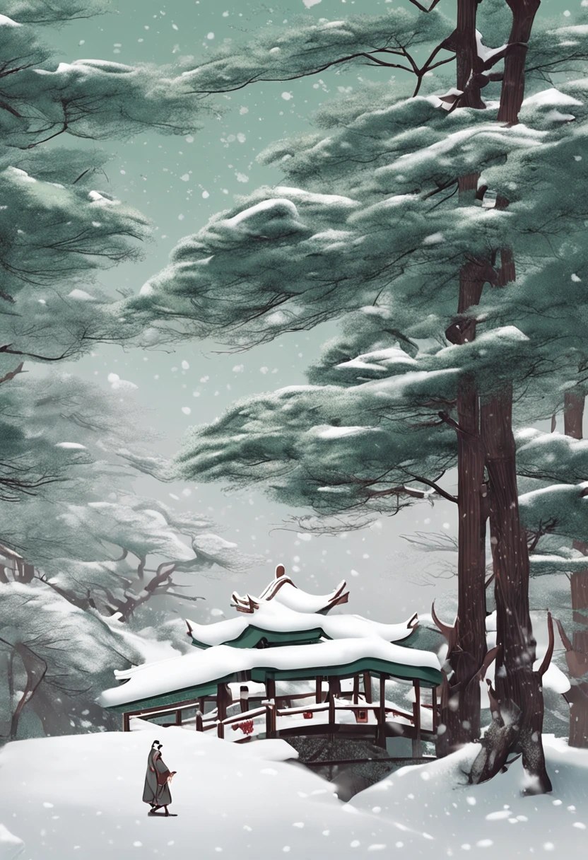 In the cold wind,A pine and cypress pavilion。The green foliage swayed in the snow-white landscape,This is a painting that has been passed down for thousands of years,The protagonist in the painting is Confucius,The person who interprets the painting is us。