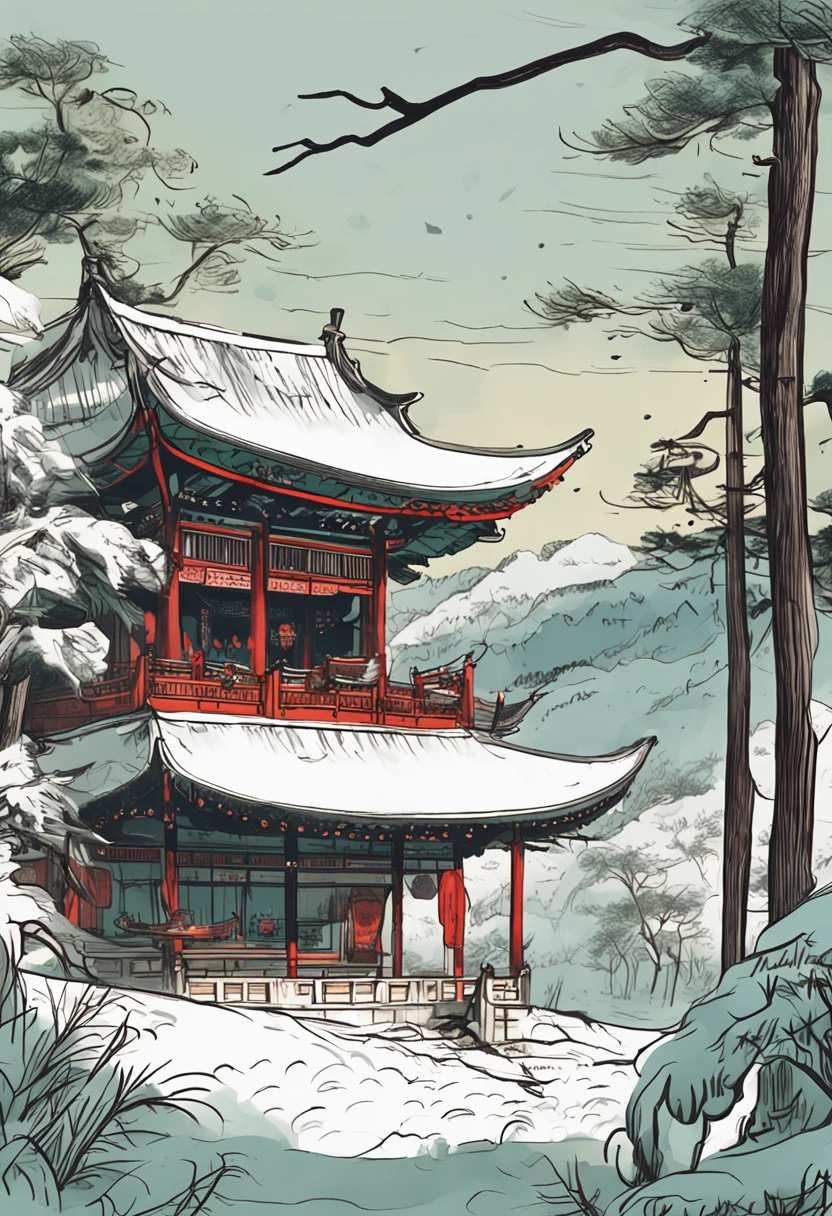 In the cold wind,A pine and cypress pavilion。The green foliage swayed in the snow-white landscape,This is a painting that has been passed down for thousands of years,The protagonist in the painting is Confucius,The person who interprets the painting is us。
