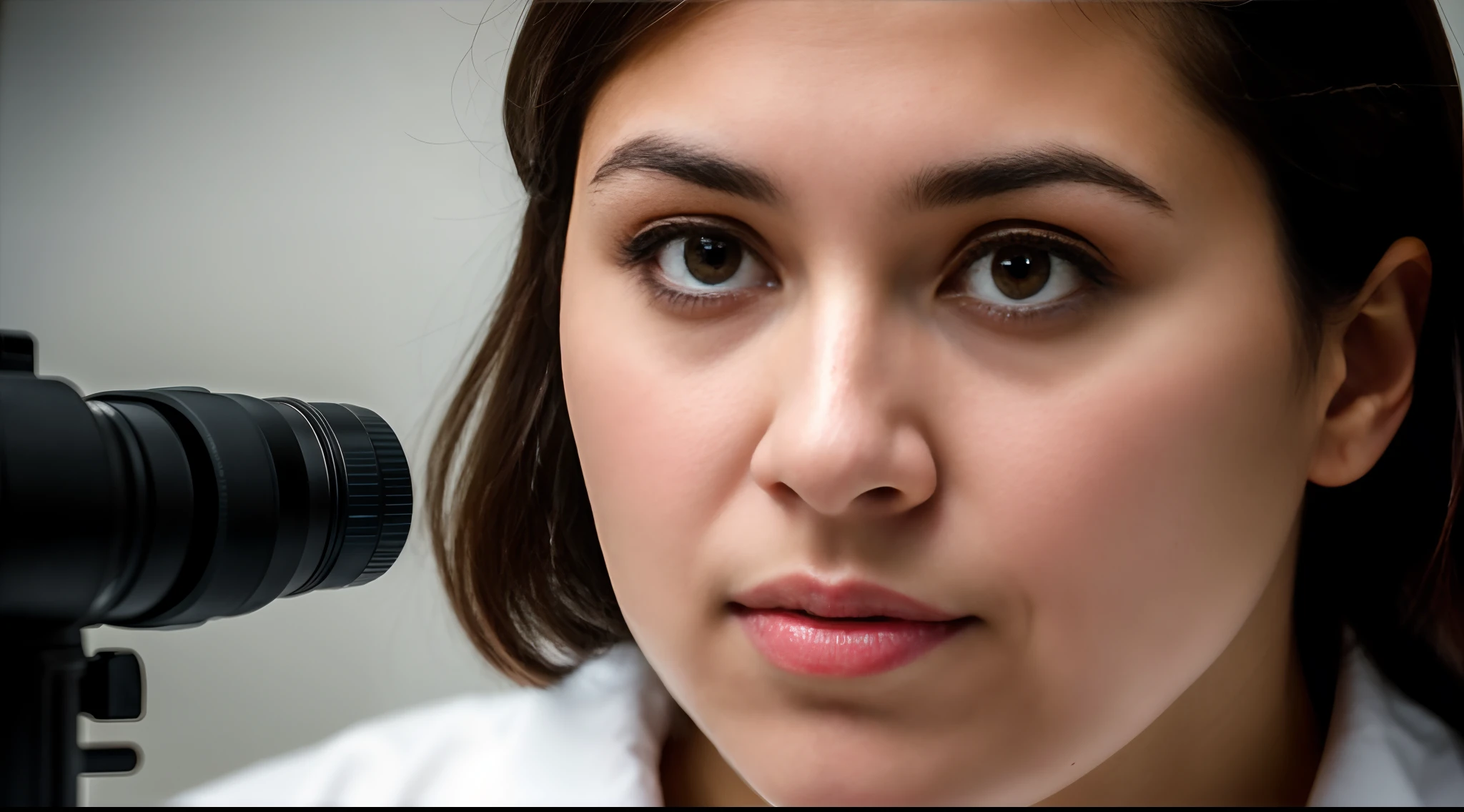 instagram photo,  A close-up of a woman scientist's focused expression as she conducts experiments, dedication, concentration, Nikon D850 with 85mm f/1.4 lens, diffused light, portrait photography.