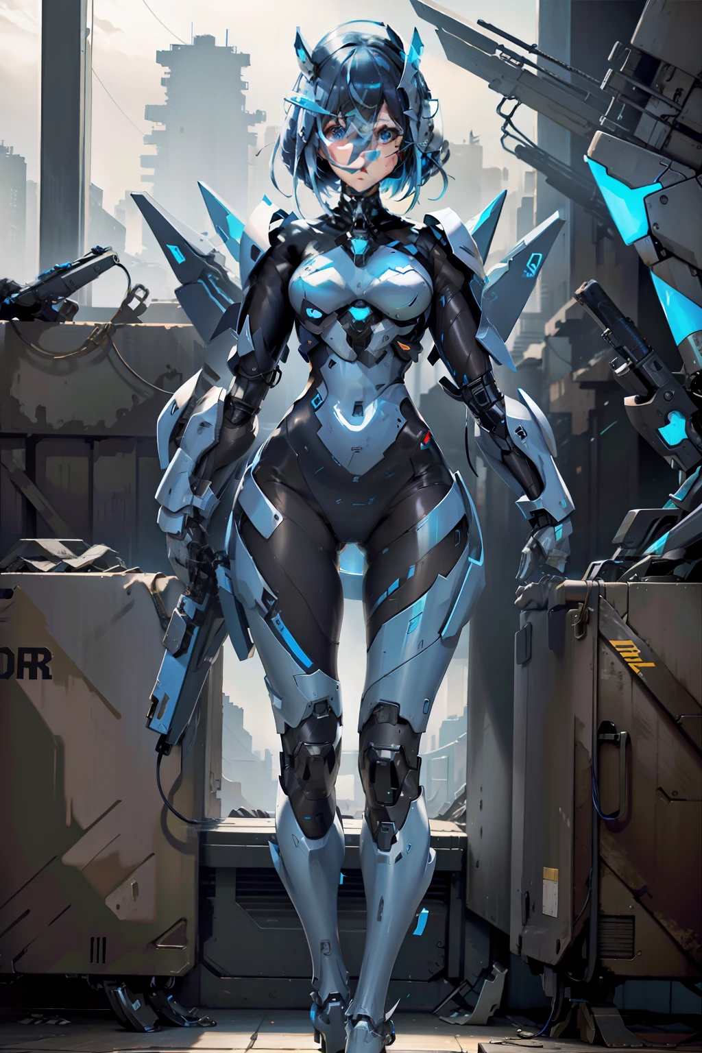 (((Character sheet))), full body photo of Reika Shimohira as a Nekomata catgirl in a cat suit with a gun, (((front and back view))), diagrams, digital cyberpunk - anime art, digital cyberpunk anime art, cyberpunk anime girl mech, fully robotic!! catgirl, digital cyberpunk anime!!, deviantart eka's portal, mechanized art concept, mechanized valkyrie girl, beautiful robot character design, official fanart behance hd, cyberpunk art style