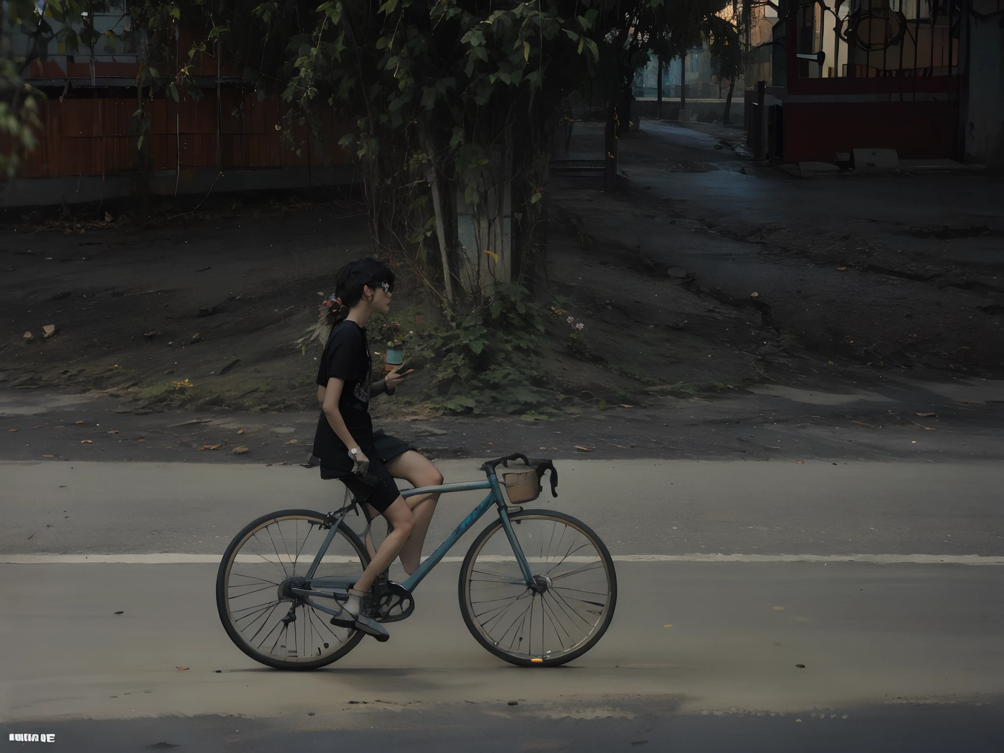 high-level image quality、ultra-detailliert、cafes、window, a chair, The table, door, potted plant_plant, vases, flower_.jar, florals、Red Post、Retro Bikes、Retro cars、Retro Signs、landscapes,