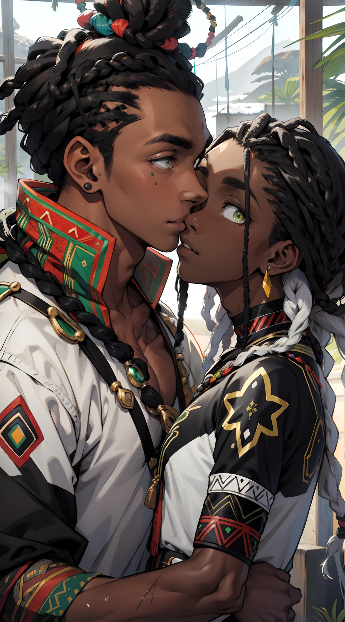 Anime - pele negra, olhos verdes, roupas, brancas de inverno, agasalhos cor branco, pele negra, Nevando, pele negra africana, roupas de inverno totalmente brancas, Pele negra africana, agasalhos de inverno brancos, Pele negra, olhos verdes, cabelos pretos, cabelos pretos, cabelos pretos, dreadsloocks longos, dreadsloocks longos, dreads locks longos.
