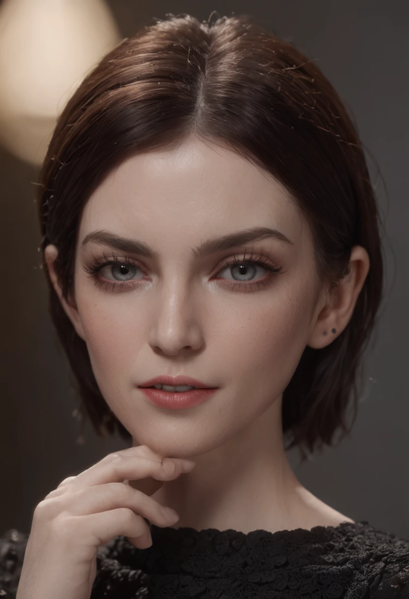 Brunette Woman (Ultra Realistic) 4k, Simone Simons (Ultra Realistic) 4k, Wet Pale Skin (Ultra Realistic) 4k, Brown Eyes (Ultra Realistic) 8k, Wet Body (Ultra Realistic) 4k, Wet White Skin (Ultra Realistic) 8k, Short Hair (ultra realistic) 4k, in chicago at night (ultra realistic) 4k, upper shoulder hair (ultra realistic) 4k, small bust (ultra realistic) 4k, vampire fangs (ultra realistic) 4k, vampire woman (ultra realistic) 4k, lipstick (ultra realistic) 4k, elvish ears (ultra realistic) 4k, vampire teeth (ultra realistic) 4k, dark hair (ultra realistic) 4k, very short hair (ultra realistic) 4k, black (ultra realistic) 4k
